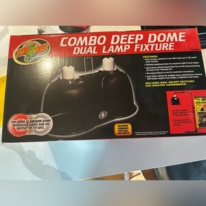 Black Combo Deep Dome Dual Lamp Fixture